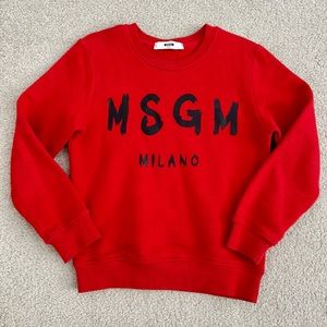MSGM Kids red long sleeve sweater
